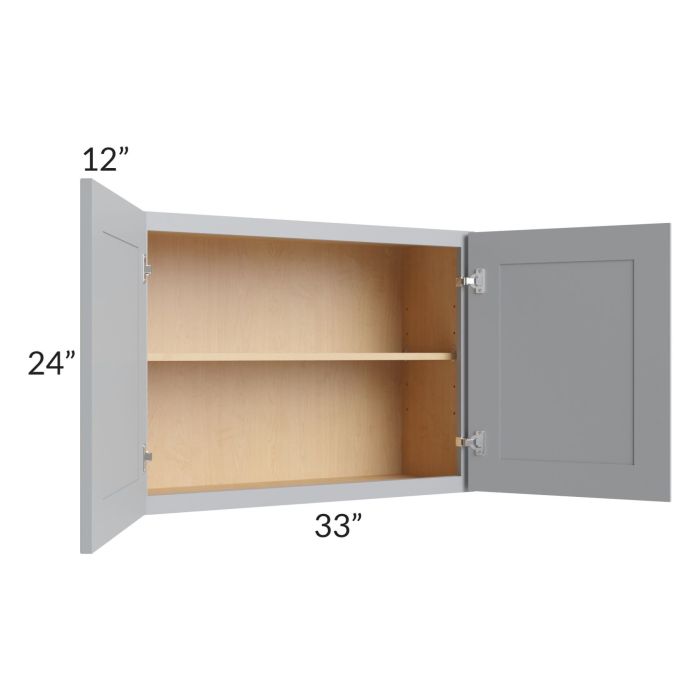 Asheville Grey Shaker 33x24 Wall Cabinet