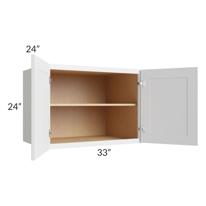 Asheville White Shaker 33x24x24 Wall Cabinet
