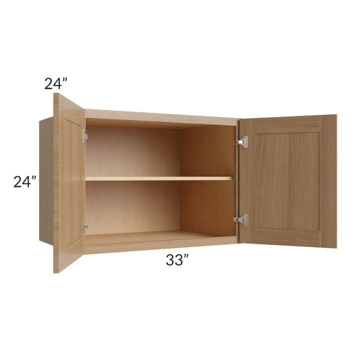 Asheville Rift Oak Shaker 33x24x24 Wall Cabinet