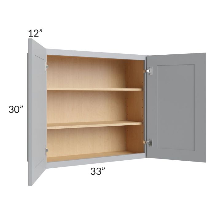 Asheville Grey Shaker 33x30 Wall Cabinet