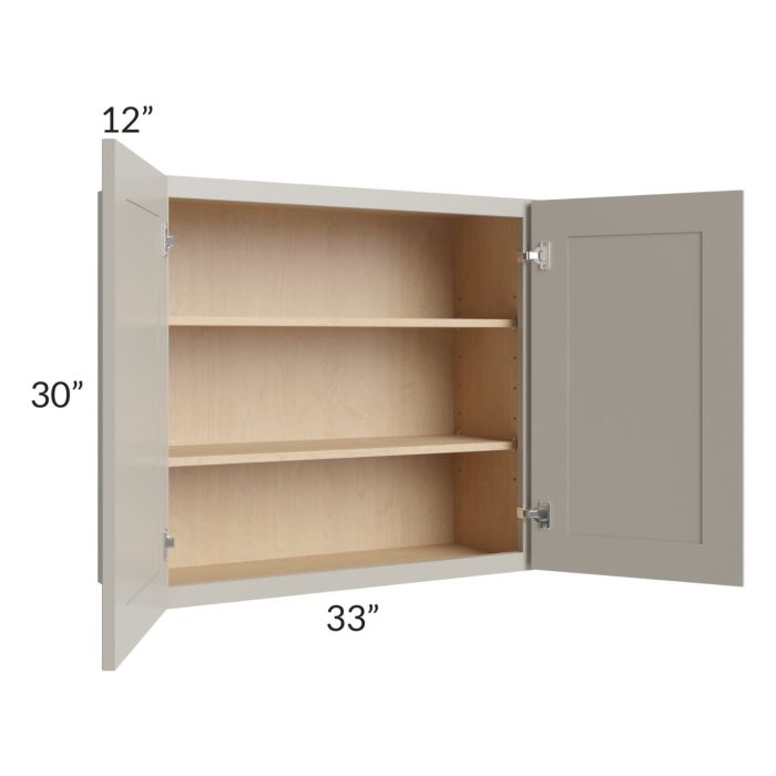 Stratton Light Grey Shaker 33x30 Wall Cabinet