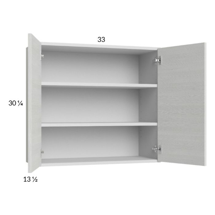 Euro White Grain 33x30-1/4 Wall Cabinet