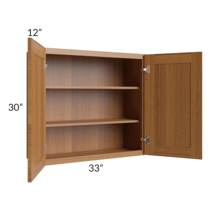 Artisan Walnut Shaker 33x30 Wall Cabinet