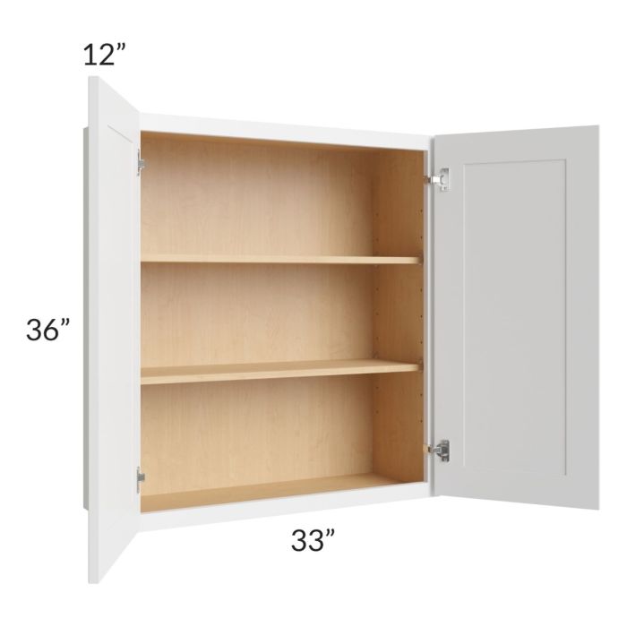 Stratton White Shaker 33x36 Wall Cabinet