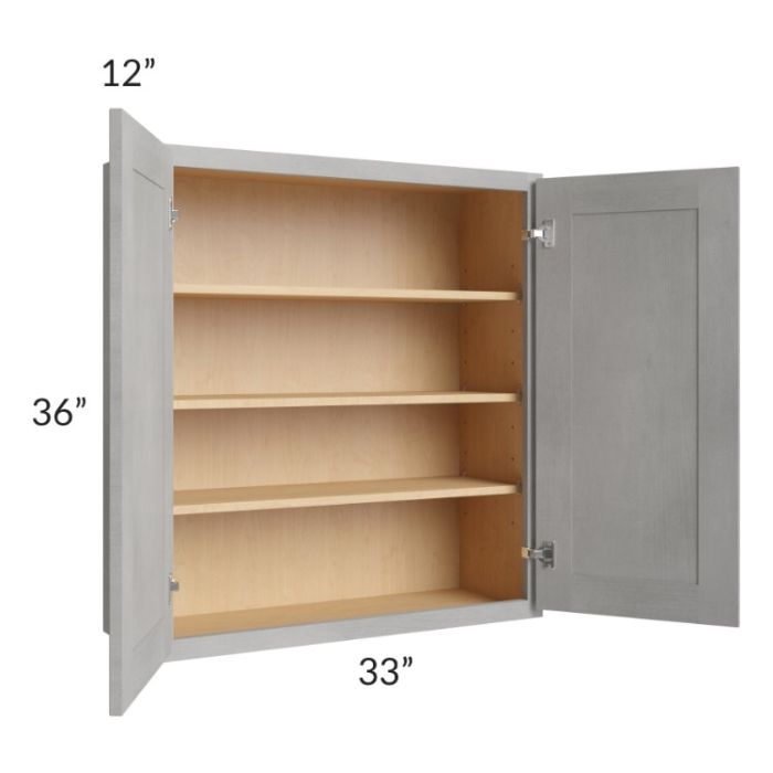 Gramercy Grey Mist 33x36 Wall Cabinet