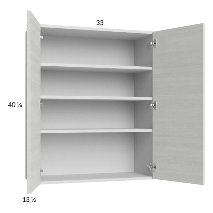 Euro White Grain 33x40-1/4 Wall Cabinet