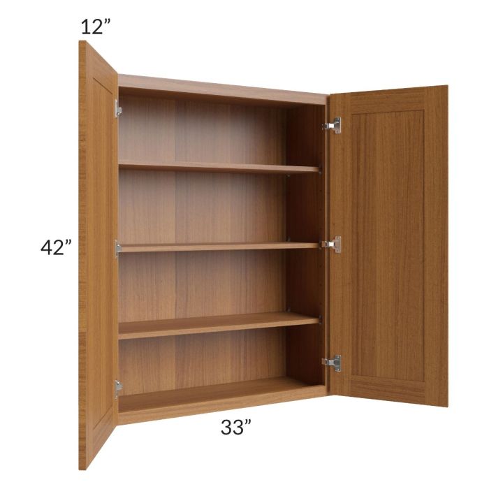 Artisan Walnut Shaker 33x42 Wall Cabinet