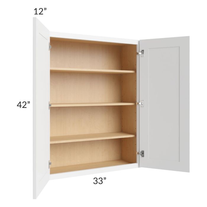 Alpine White Shaker 33x42 Wall Cabinet