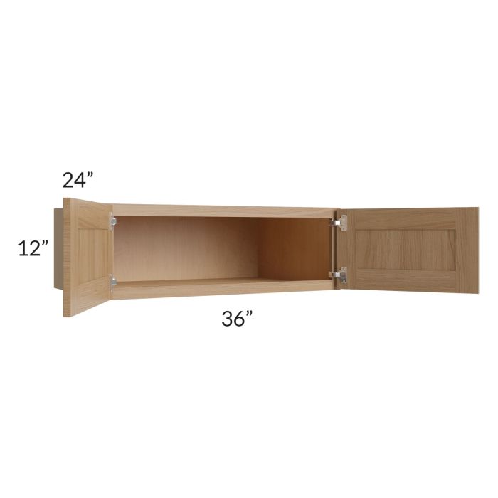 Asheville Rift Oak Shaker 36x12x24 Wall Cabinet