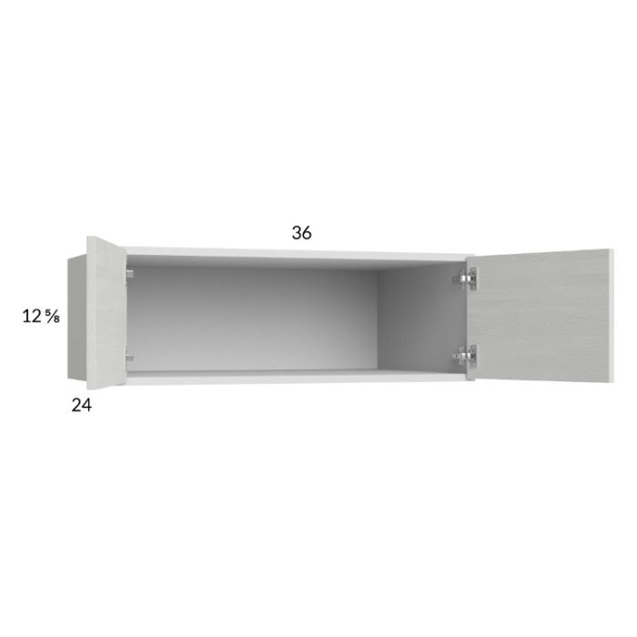 Euro White Grain 36x12-5/8x24 Wall Cabinet