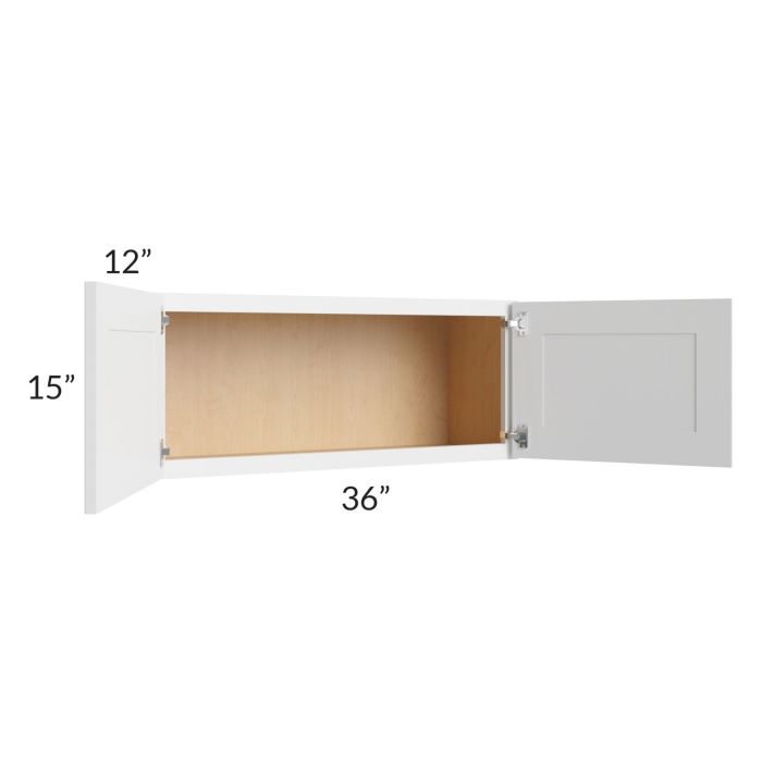 Asheville White Shaker 36x15 Wall Cabinet