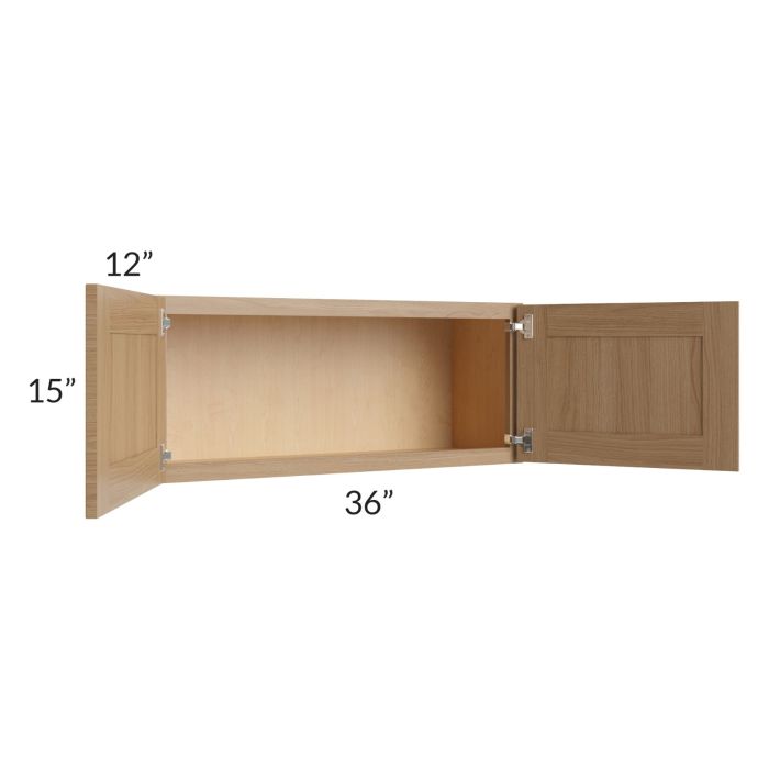 Asheville Rift Oak Shaker 36x15 Wall Cabinet