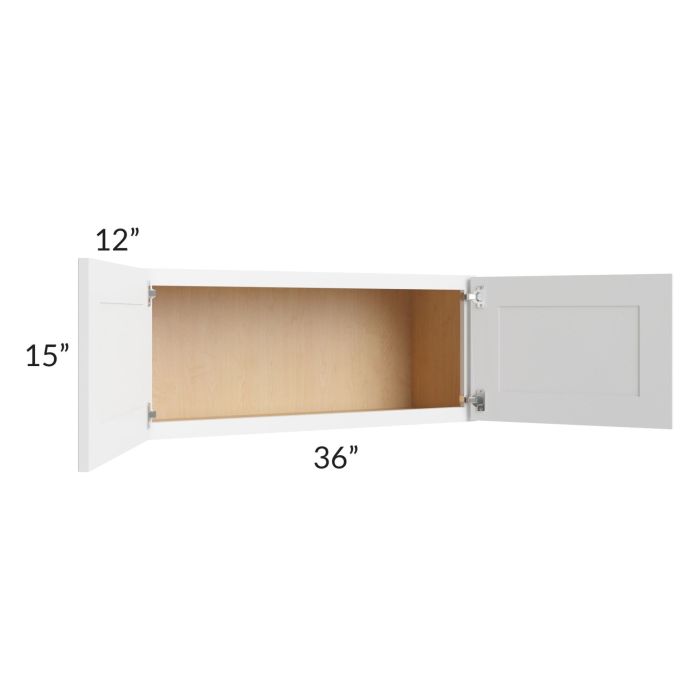 Alpine White Shaker 36x15 Wall Cabinet