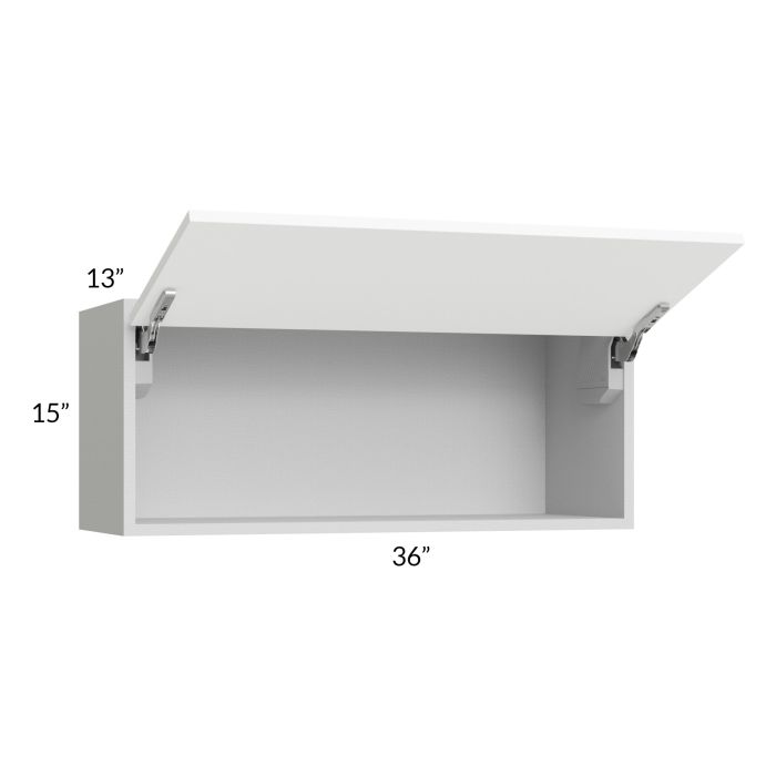 Milan White Matte 36x15 Lift-Up Door Wall Cabinet