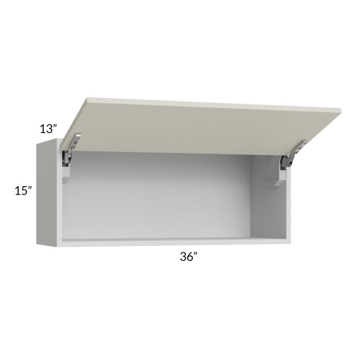 Milan Beige Matte 36x15 Lift-Up Door Wall Cabinet