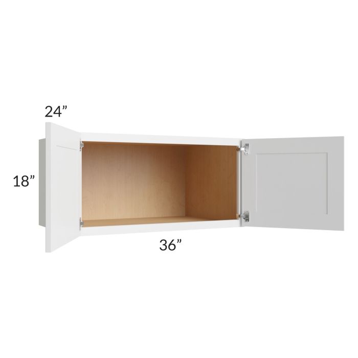 Asheville White Shaker 36x18x24 Wall Cabinet