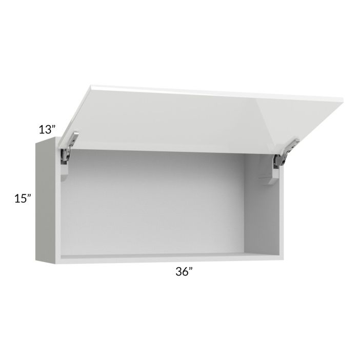 Milan White Gloss 36x18 Lift-Up Door Wall Cabinet