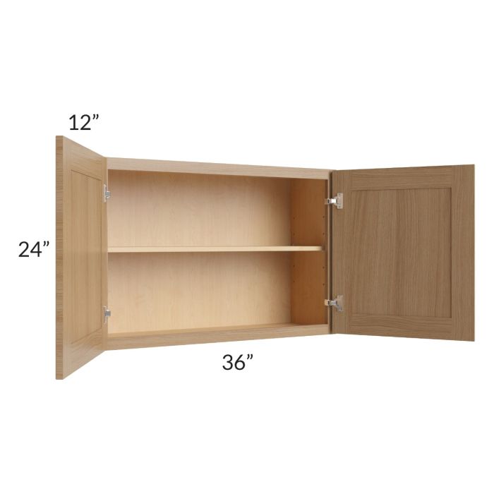 Asheville Rift Oak Shaker 36x24 Wall Cabinet