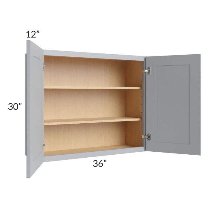 Asheville Grey Shaker 36x30 Wall Cabinet