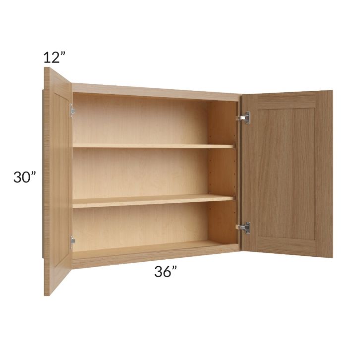 Asheville Rift Oak Shaker 36x30 Wall Cabinet