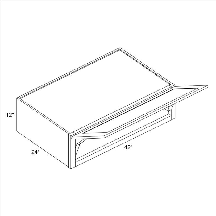 Tuscan 42x12x24 Lift Up Refrigerator Wall Cabinet