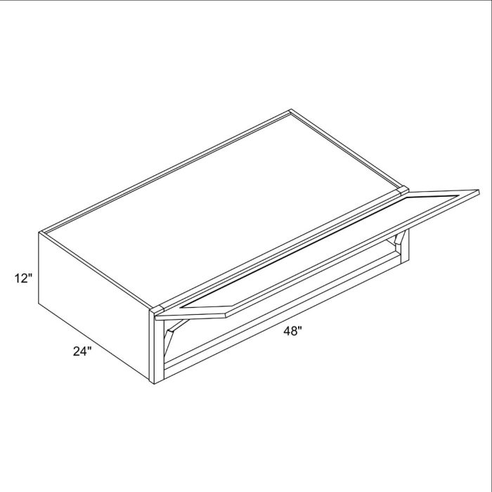 Vienna 48x12x24 Lift Up Refrigerator Wall Cabinet