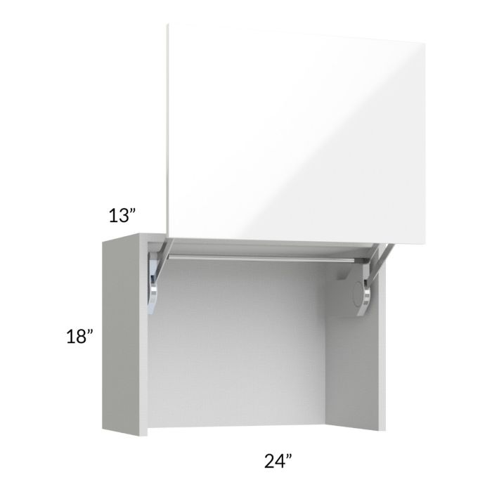 Milan White Gloss 24" Countertop Wall Appliance Cabinet