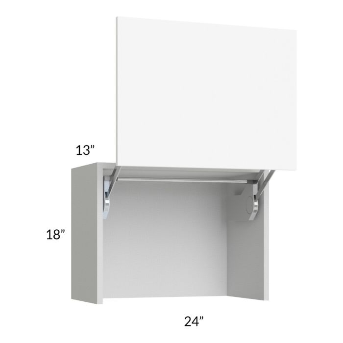 Milan White Matte 24" Countertop Wall Appliance Cabinet