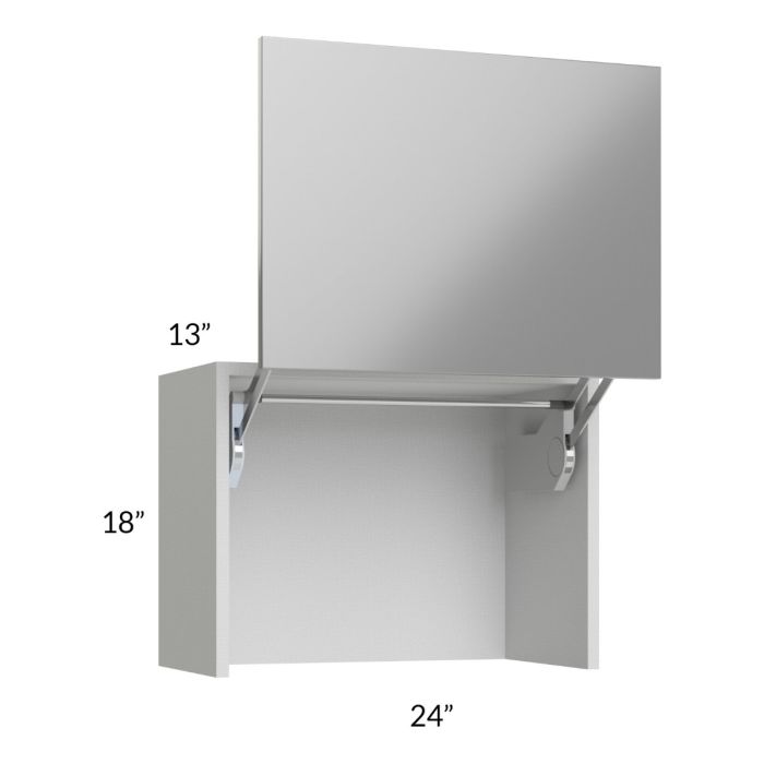 Milan Grey Gloss 24" Countertop Wall Appliance Cabinet