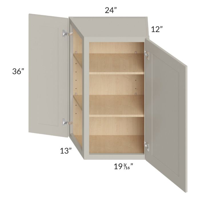 Stratton Light Grey Shaker 24x36 Wall End Angle Cabinet