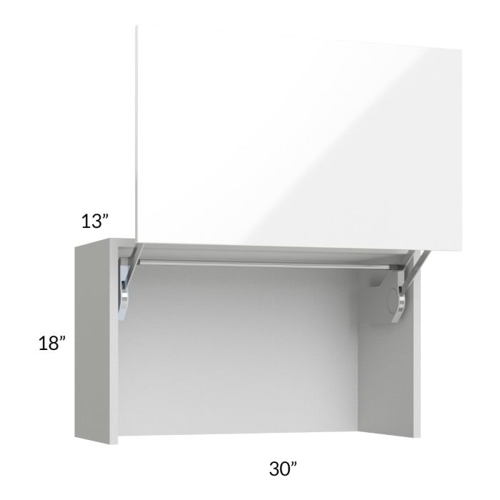 Milan White Gloss 30" Countertop Wall Appliance Cabinet