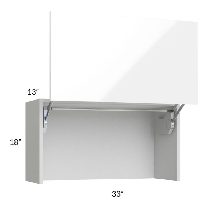 Milan White Gloss 33" Countertop Wall Appliance Cabinet