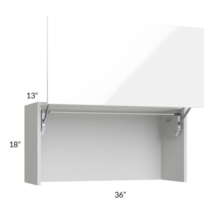 Milan White Gloss 36" Countertop Wall Appliance Cabinet