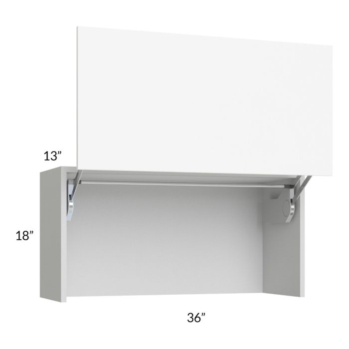 Milan White Matte 36" Countertop Wall Appliance Cabinet