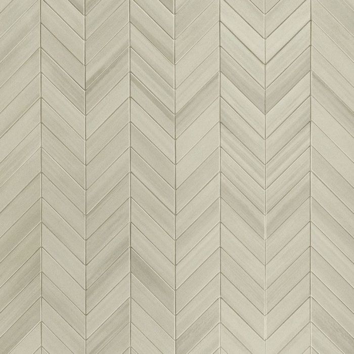 Watercolor Bianco Chevron 12" x 15" Mosaic Tile