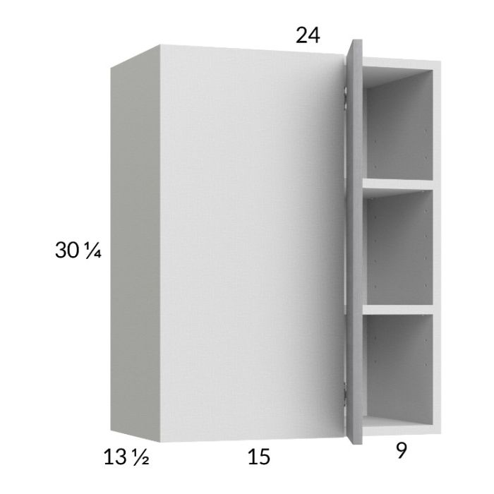 Euro Grey 24x30-1/4 Blind Corner Wall Cabinet
