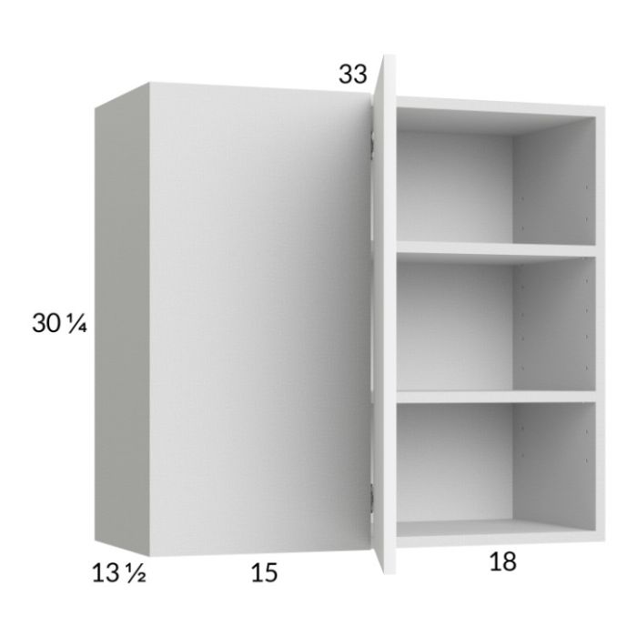 Euro Gloss White 33x30-1/4 Blind Corner Wall Cabinet