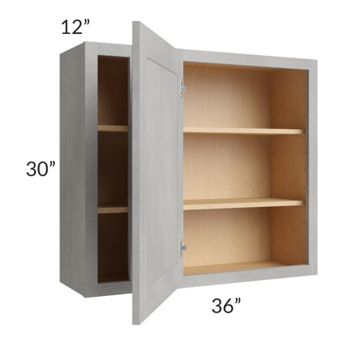 Gramercy Grey Mist 36x30 Blind Corner Wall Cabinet