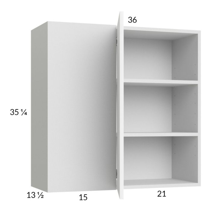 Euro Gloss White 36x35-1/4 Blind Corner Wall Cabinet