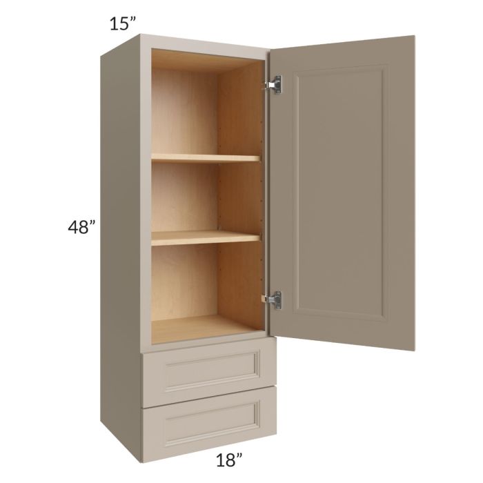 Tuscan Oyster 18x48x15 Wall Cabinet with Drawers