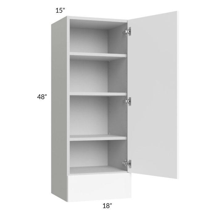 Milan White Matte 18x48x15 Wall Cabinet with Drawers