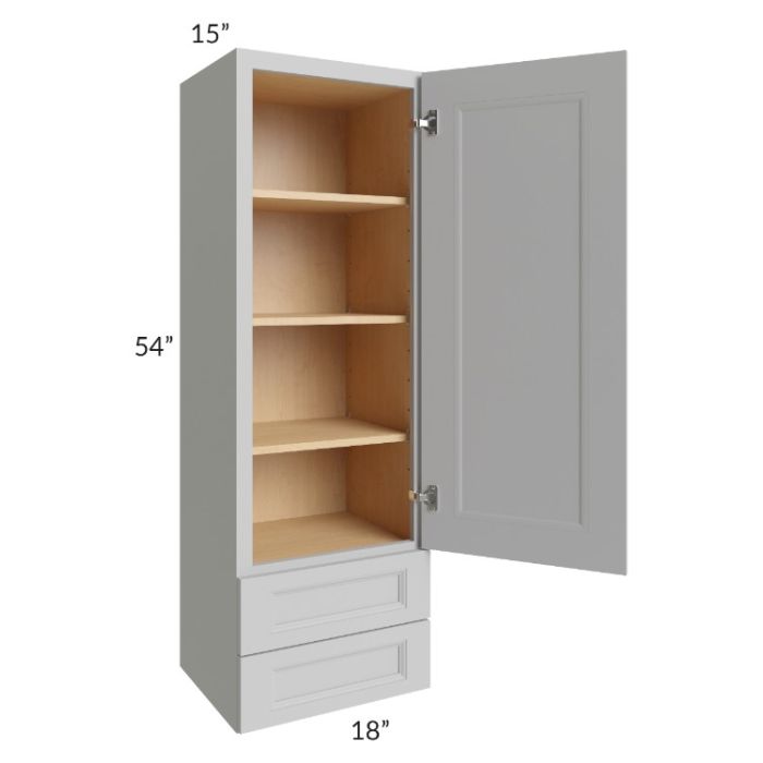 Tuscan Painted Grey 18x54x15 Wall Cabinet with Drawers