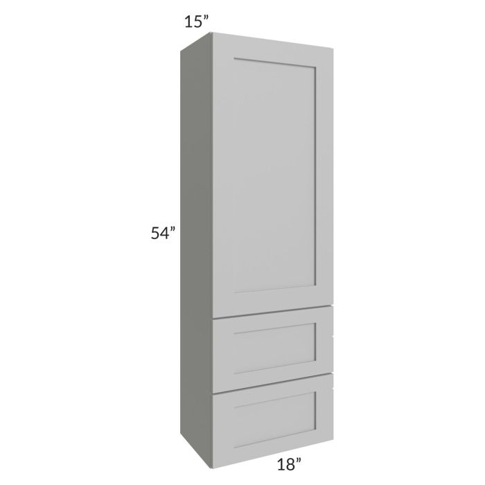 Midtown Painted Grey Shaker 18x54x15 Wall Cabinet with Drawers