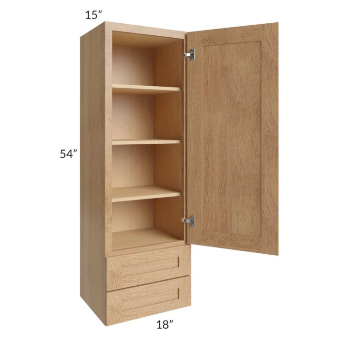 Midtown Timber Shaker 18x54x15 Wall Cabinet with Drawers