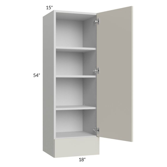 Milan Beige Matte 18x54x15 Wall Cabinet with Drawers