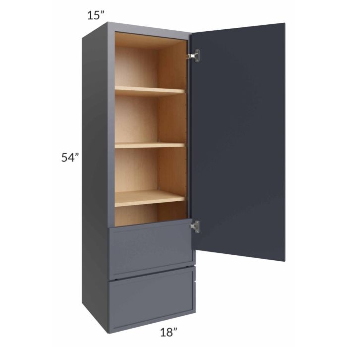 Vienna Indigo 18x54x15 Wall Cabinet with Drawers