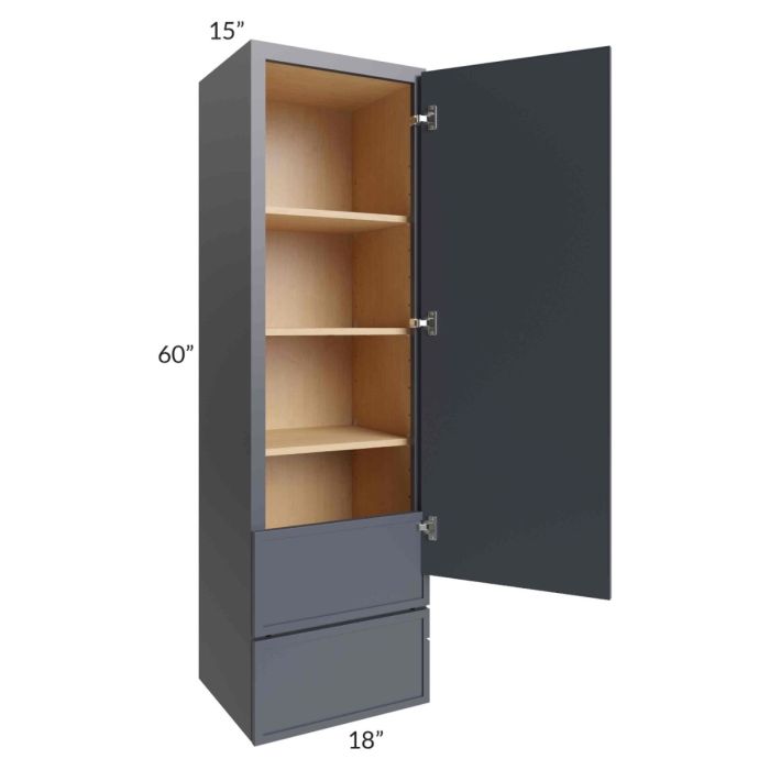 Vienna Indigo 18x60x15 Wall Cabinet with Drawers