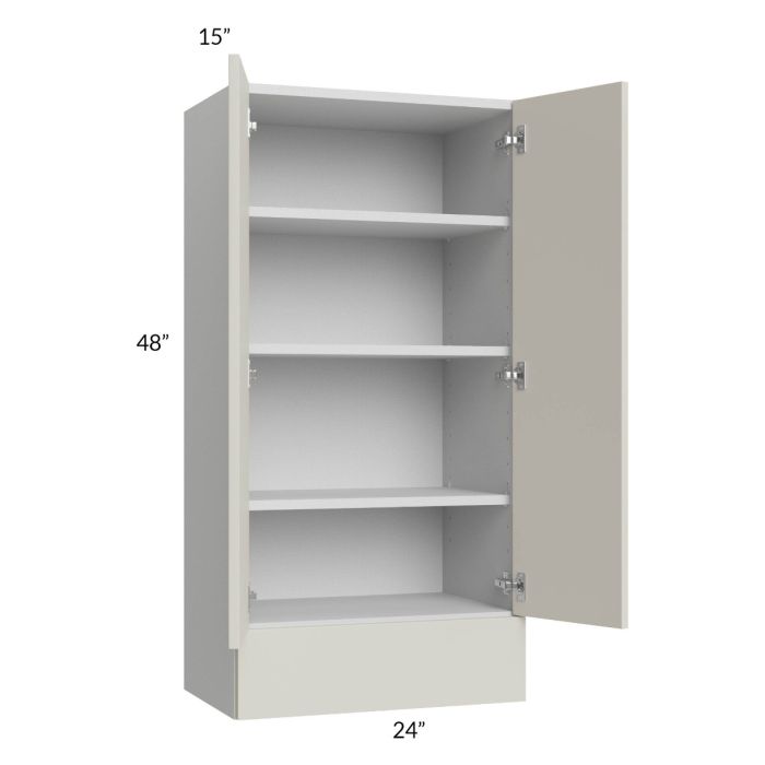 Milan Beige Matte 24x48x15 Wall Cabinet with Drawers