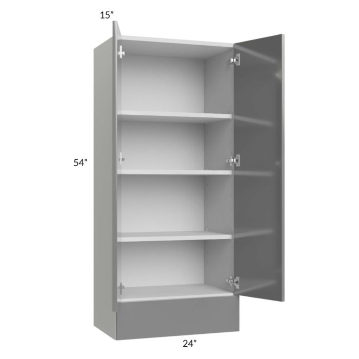 Milan Grey Gloss 24x54x15 Wall Cabinet with Drawers