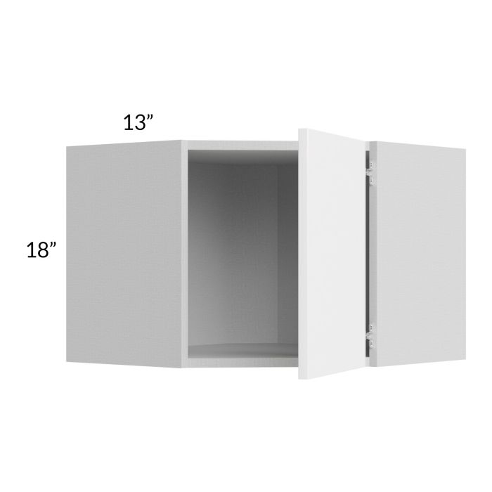 Milan White Gloss 24x18 Diagonal Corner Wall Cabinet